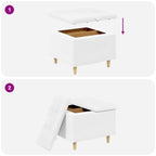 Pouf contenitore Bianco 60 x 60 x 45 cm Pelle sintetica