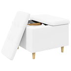 Pouf contenitore Bianco 60 x 60 x 45 cm Pelle sintetica