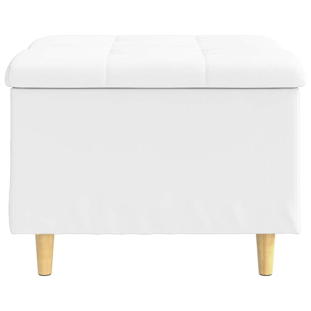 Pouf contenitore Bianco 60 x 60 x 45 cm Pelle sintetica