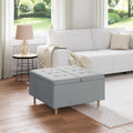 Pouf contenitore Grigio chiaro 80 x 80 x 45 cm Tessuto