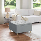 Pouf contenitore Grigio chiaro 80 x 80 x 45 cm Tessuto