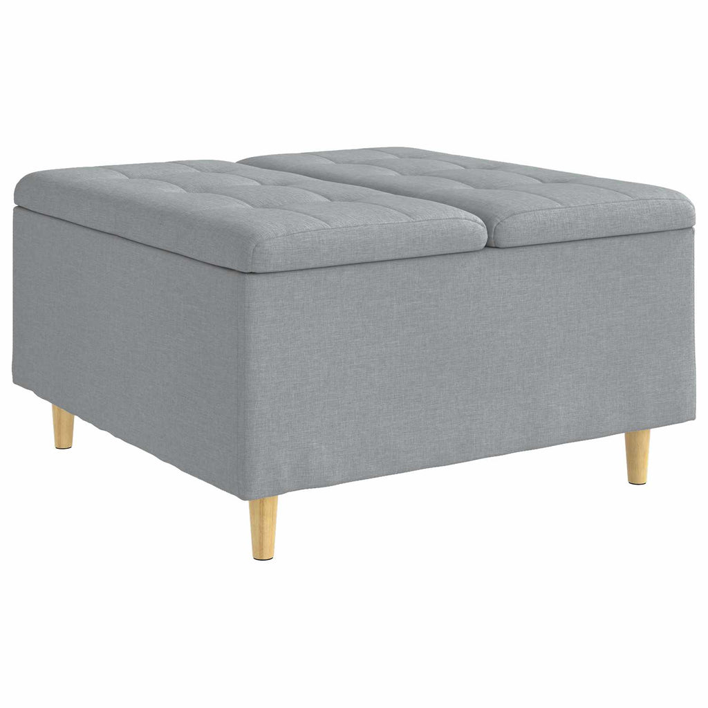 Pouf contenitore Grigio chiaro 80 x 80 x 45 cm Tessuto