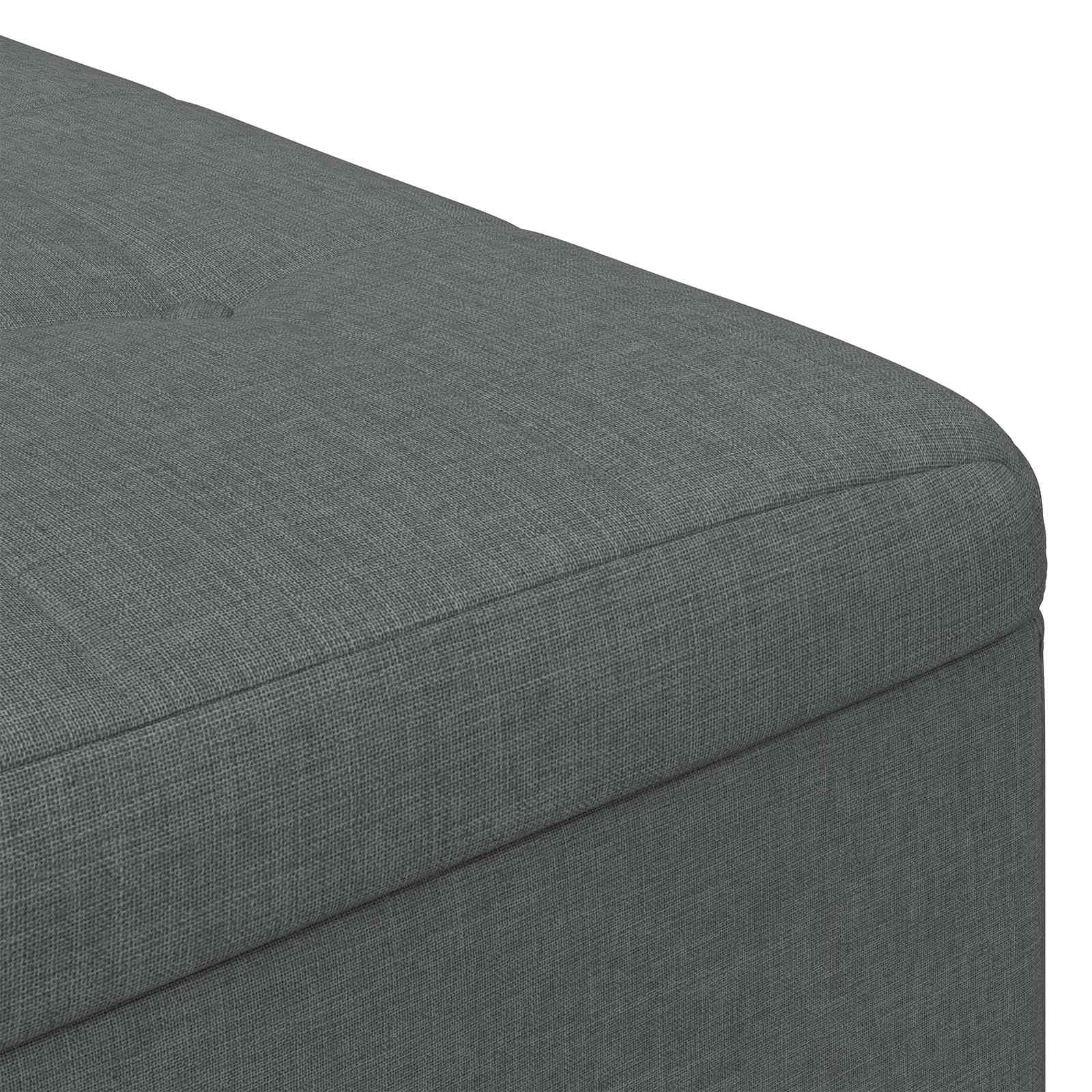 Pouf contenitore Grigio scuro 80 x 80 x 45 cm Tessuto