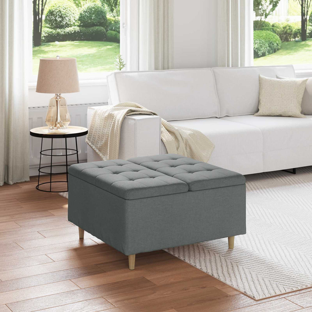 Pouf contenitore Grigio scuro 80 x 80 x 45 cm Tessuto
