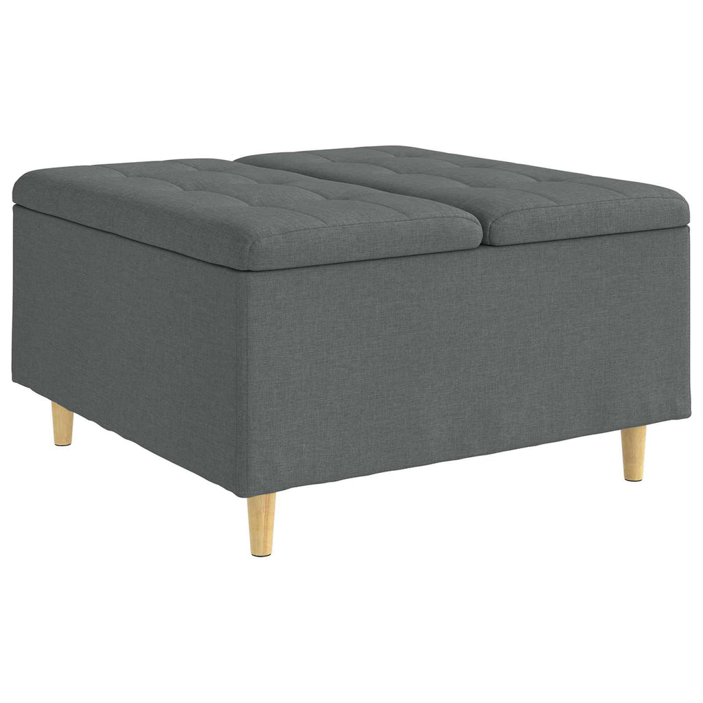 Pouf contenitore Grigio scuro 80 x 80 x 45 cm Tessuto