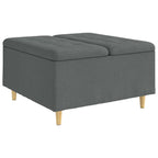 Pouf contenitore Grigio scuro 80 x 80 x 45 cm Tessuto