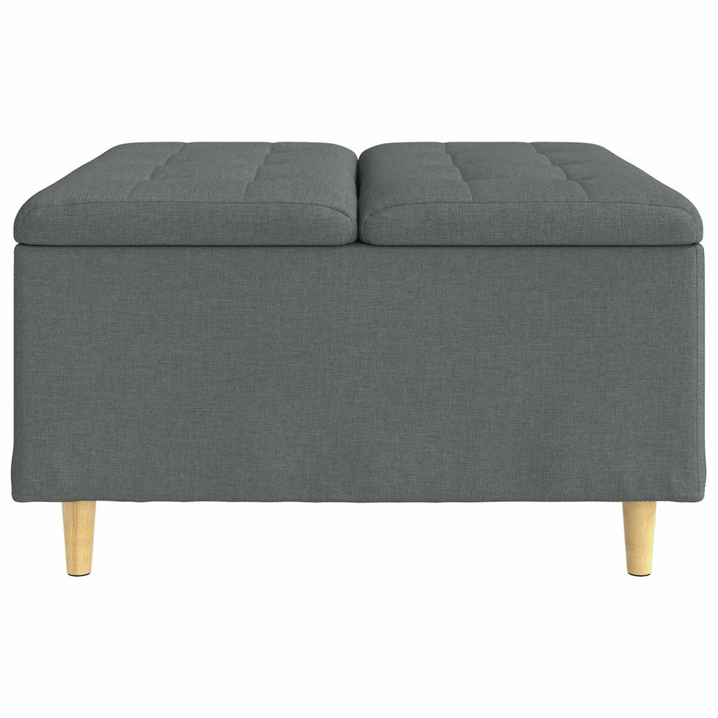 Pouf contenitore Grigio scuro 80 x 80 x 45 cm Tessuto