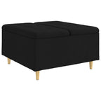 Pouf contenitore con cuscino Nero 80 x 80 x 45 cm Tessuto