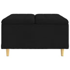 Pouf contenitore con cuscino Nero 80 x 80 x 45 cm Tessuto