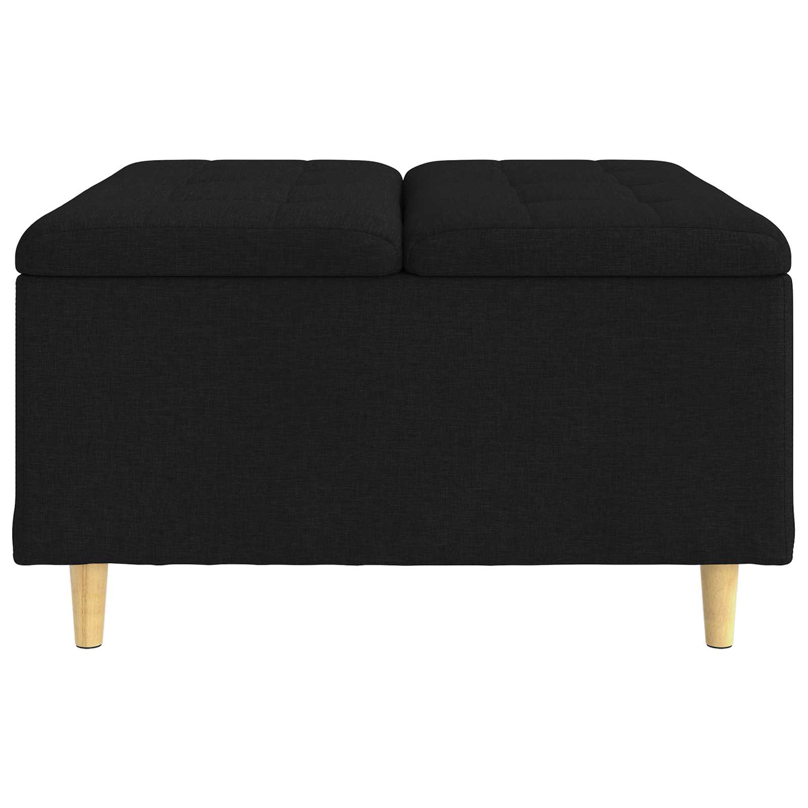 Pouf contenitore con cuscino Nero 80 x 80 x 45 cm Tessuto