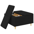 Pouf contenitore con cuscino Nero 80 x 80 x 45 cm Tessuto