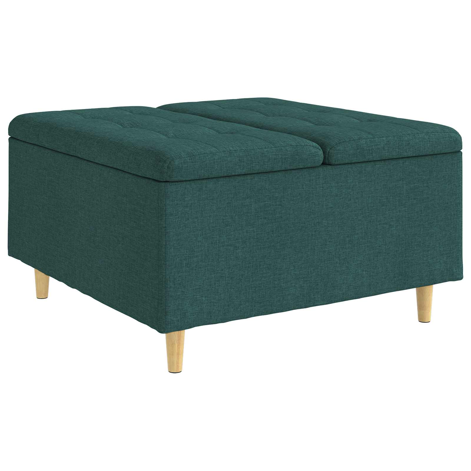 Pouf contenitore Verde Scuro 80 x 80 x 45 cm Tessuto