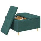 Pouf contenitore Verde Scuro 80 x 80 x 45 cm Tessuto