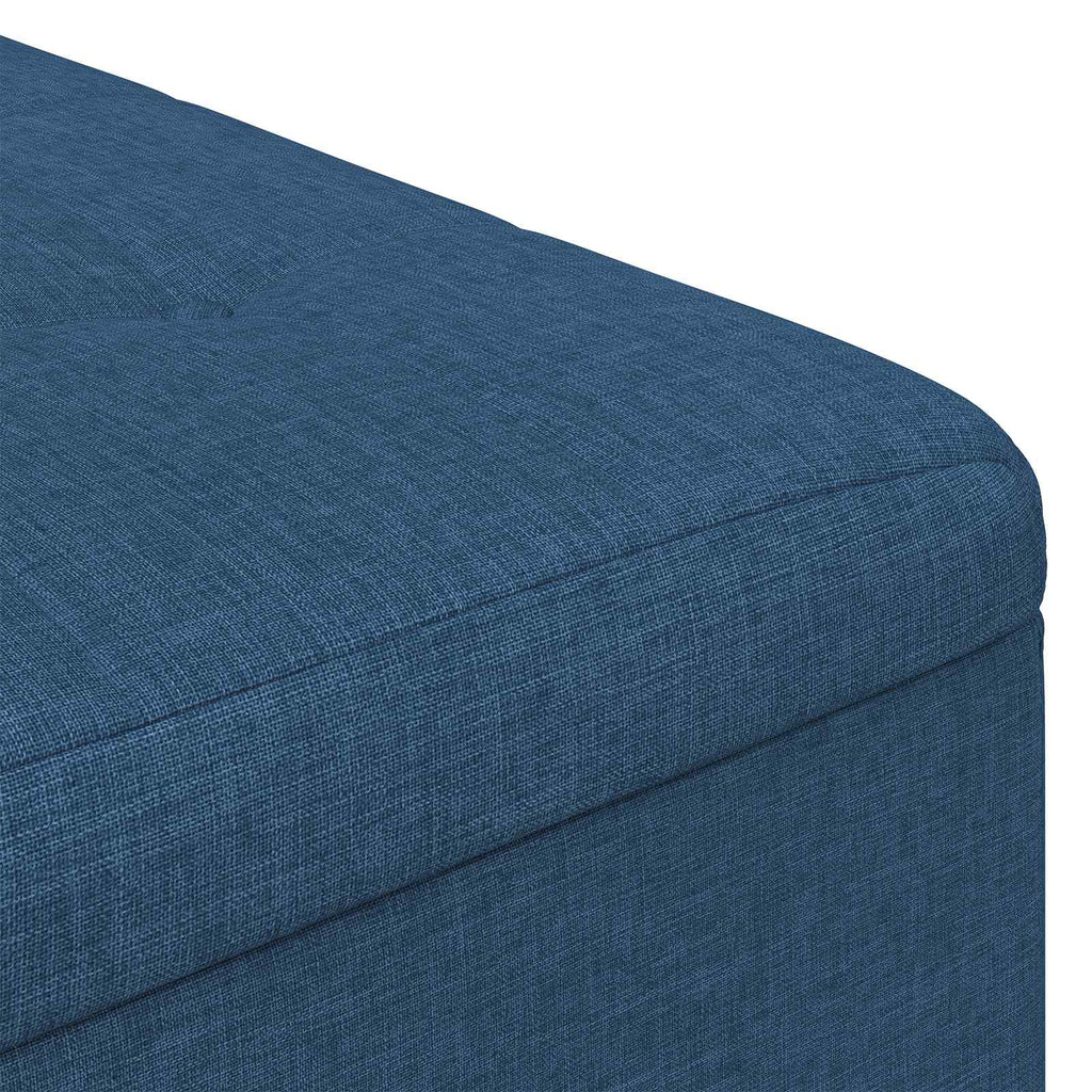 Pouf contenitore con cuscino Blu 80 x 80 x 45 cm Tessuto