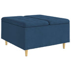 Pouf contenitore con cuscino Blu 80 x 80 x 45 cm Tessuto