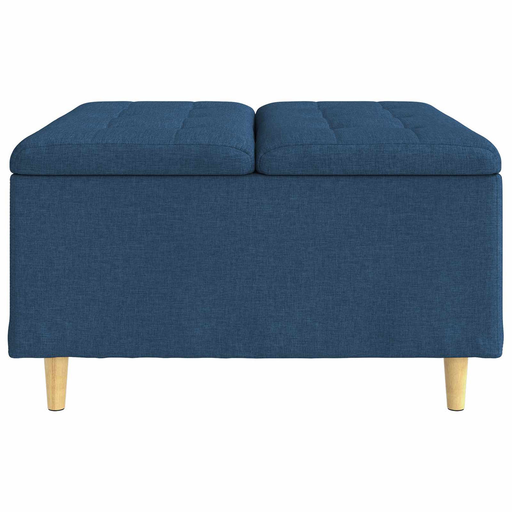 Pouf contenitore con cuscino Blu 80 x 80 x 45 cm Tessuto
