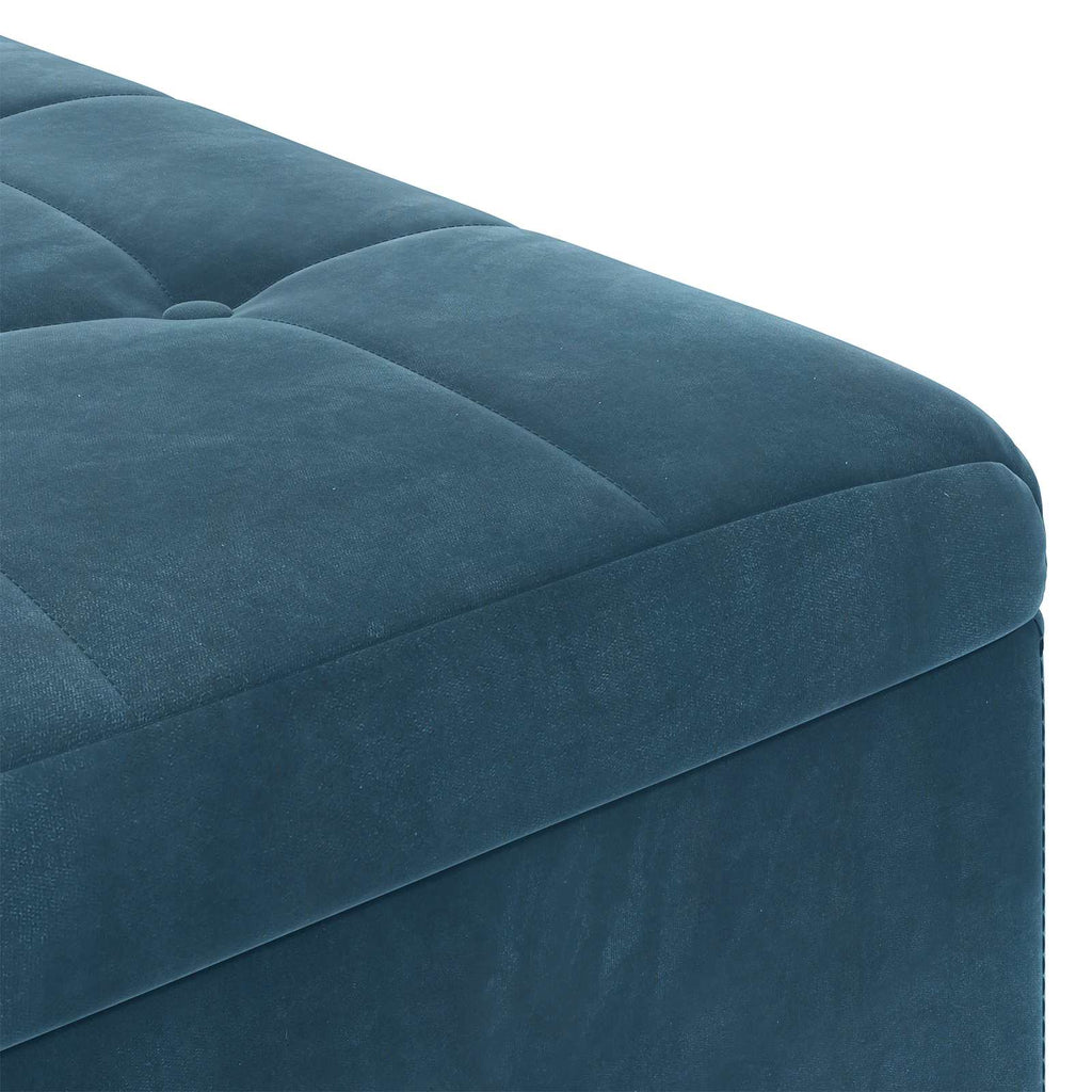 Pouf contenitore con cuscino Blu 80 x 80 x 45 cm Velluto
