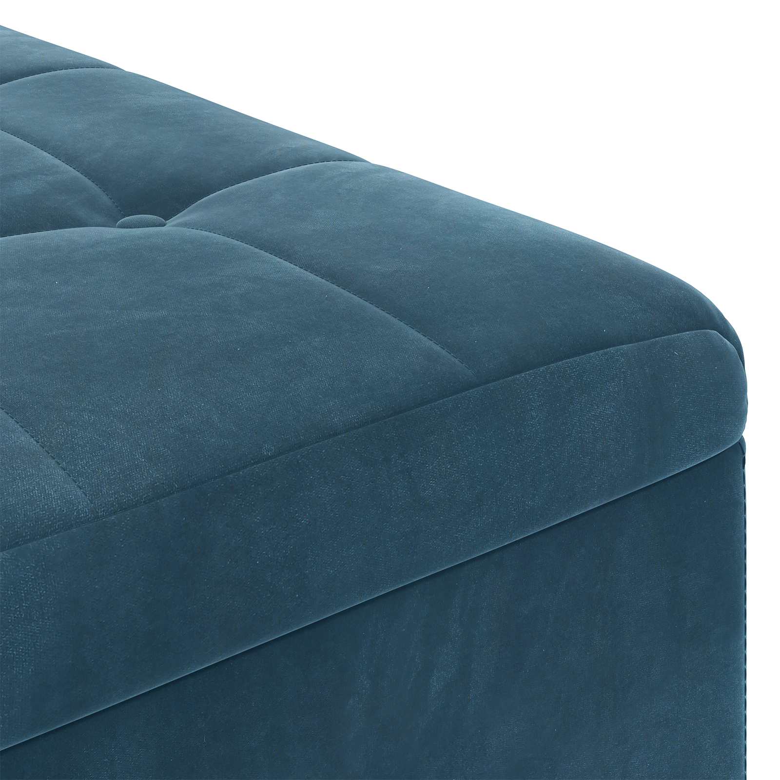 Pouf contenitore con cuscino Blu 80 x 80 x 45 cm Velluto