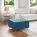 Pouf contenitore con cuscino Blu 80 x 80 x 45 cm Velluto