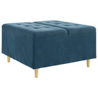 Pouf contenitore con cuscino Blu 80 x 80 x 45 cm Velluto
