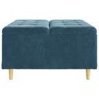 Pouf contenitore con cuscino Blu 80 x 80 x 45 cm Velluto