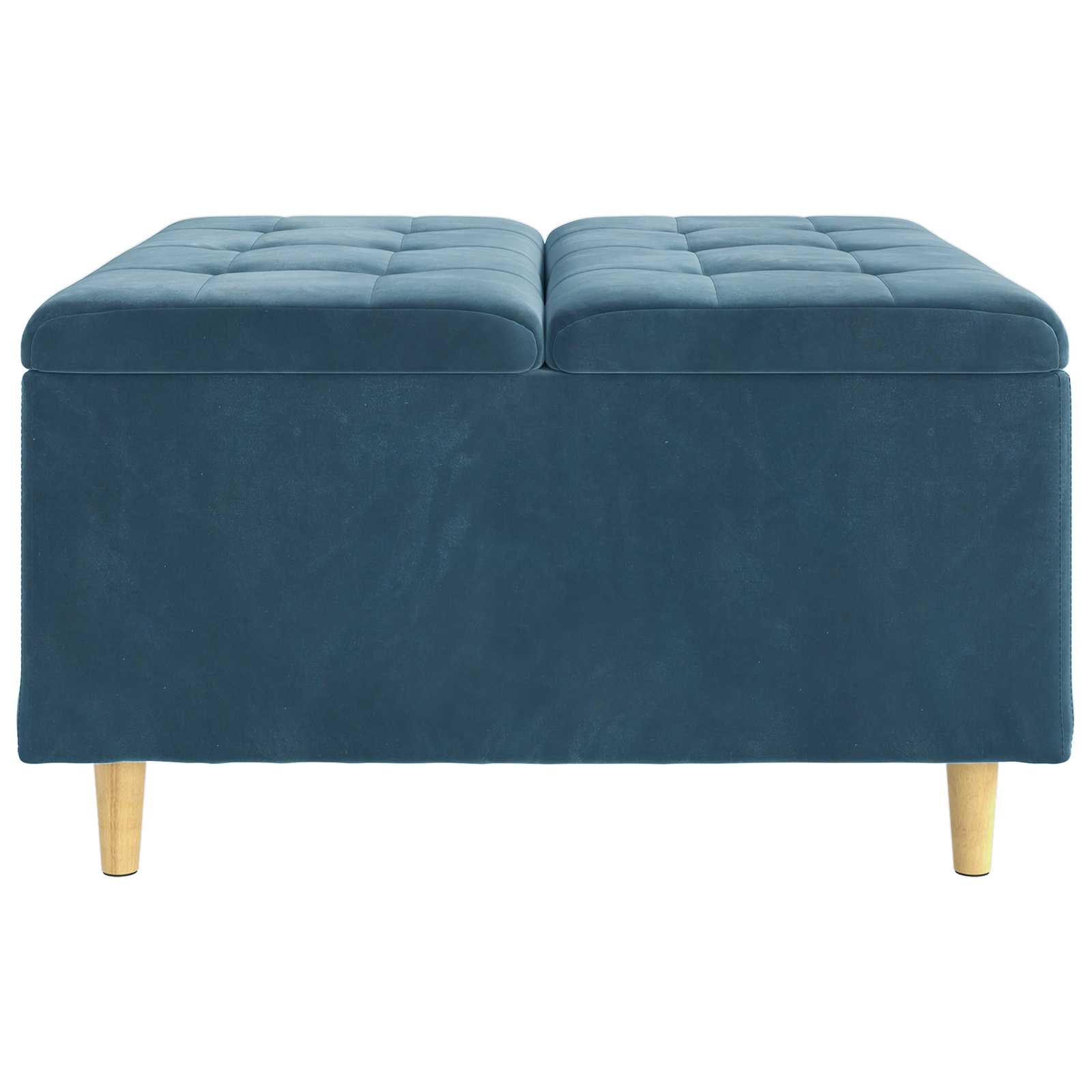 Pouf contenitore con cuscino Blu 80 x 80 x 45 cm Velluto