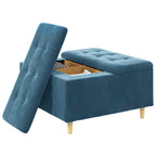 Pouf contenitore con cuscino Blu 80 x 80 x 45 cm Velluto