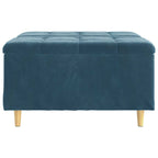 Pouf contenitore con cuscino Blu 80 x 80 x 45 cm Velluto