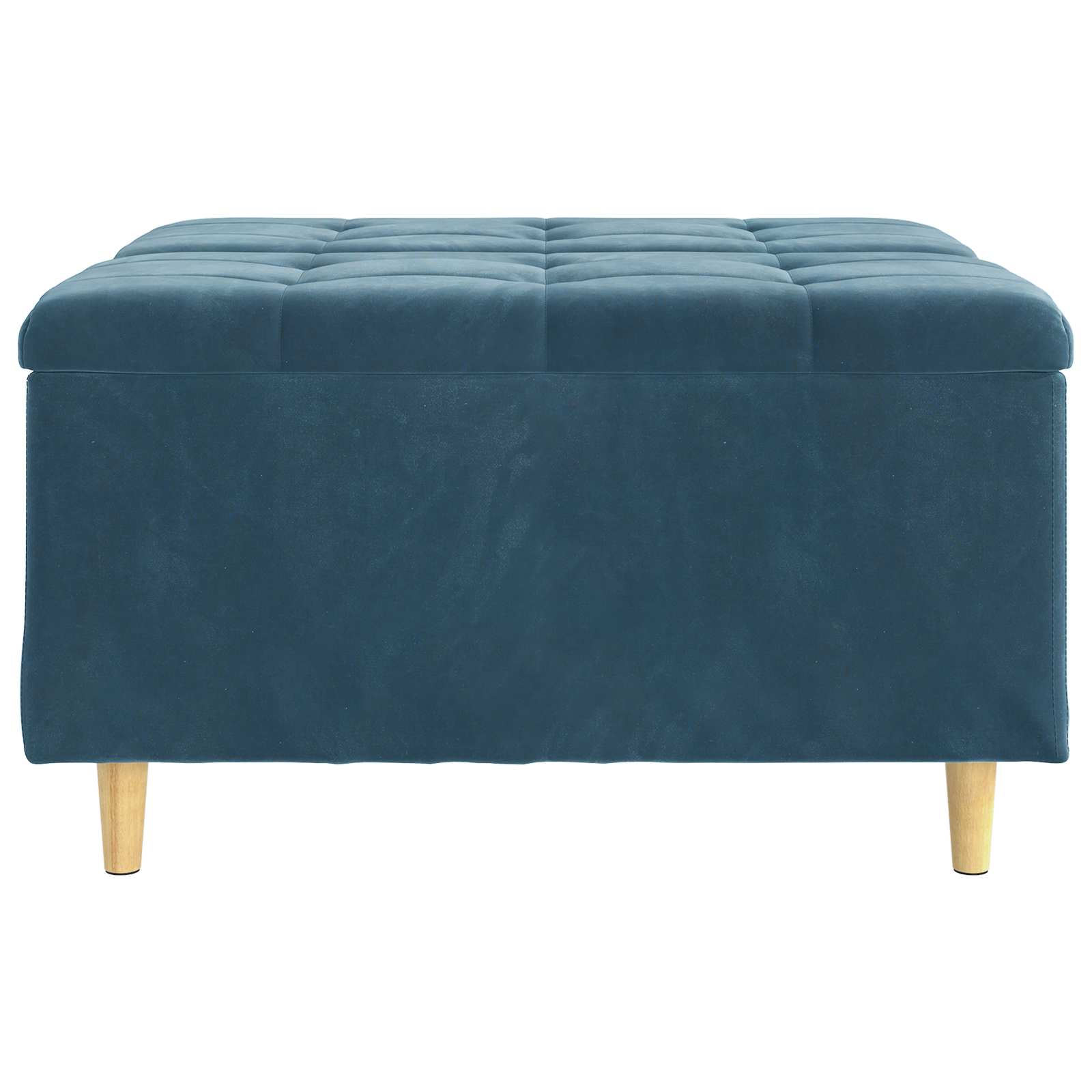 Pouf contenitore con cuscino Blu 80 x 80 x 45 cm Velluto