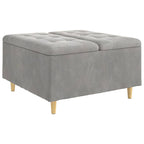 Pouf contenitore Grigio chiaro 80 x 80 x 45 cm Velluto