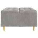 Pouf contenitore Grigio chiaro 80 x 80 x 45 cm Velluto