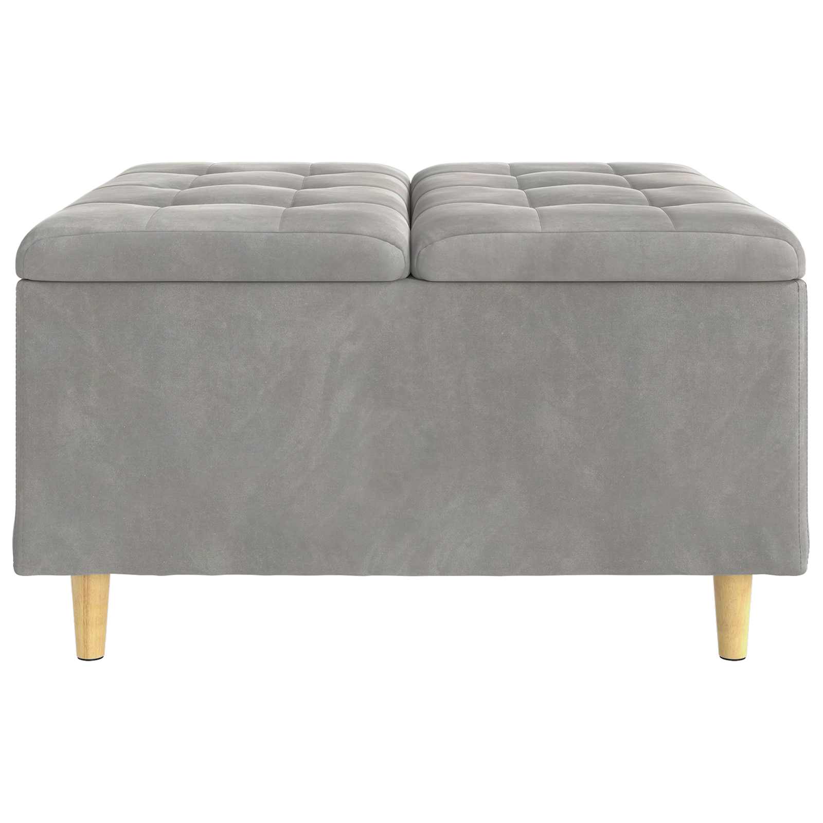 Pouf contenitore Grigio chiaro 80 x 80 x 45 cm Velluto