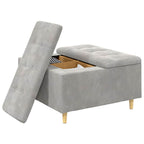 Pouf contenitore Grigio chiaro 80 x 80 x 45 cm Velluto