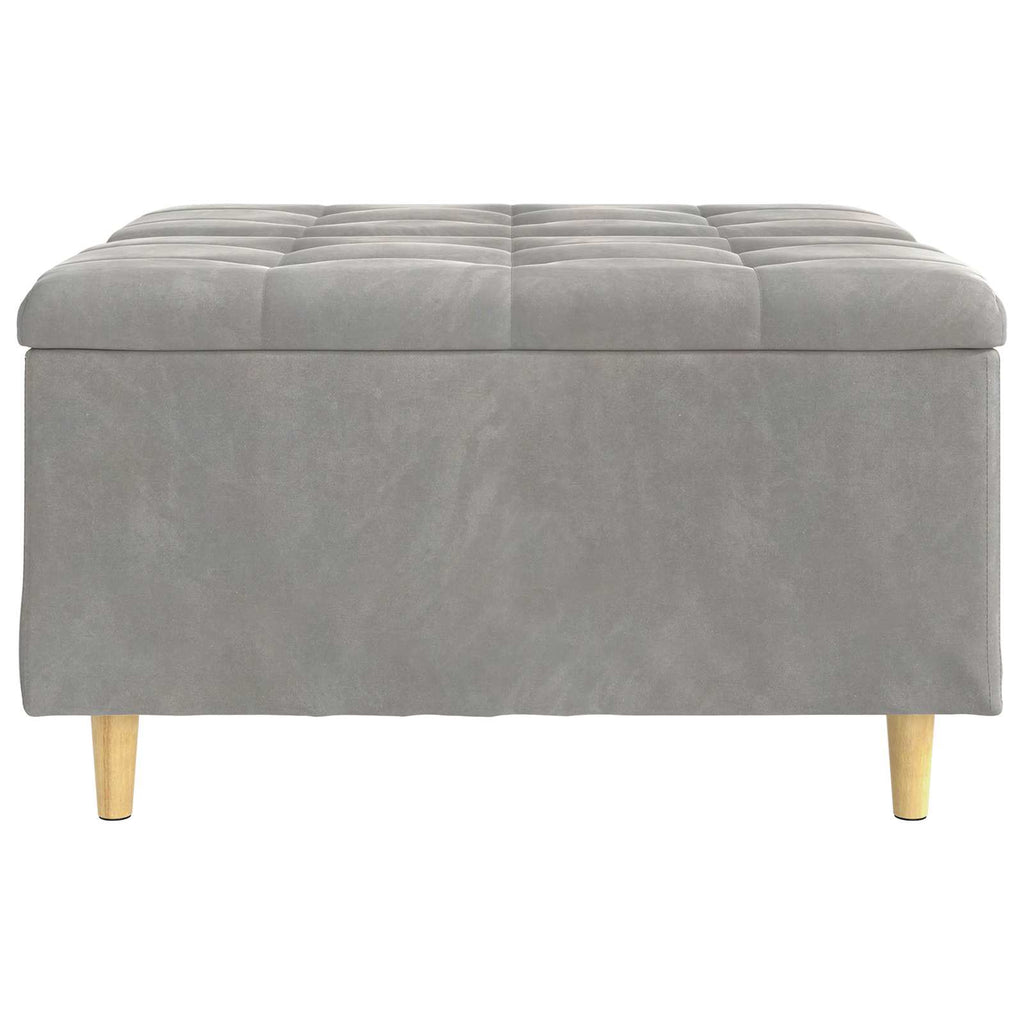 Pouf contenitore Grigio chiaro 80 x 80 x 45 cm Velluto