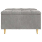 Pouf contenitore Grigio chiaro 80 x 80 x 45 cm Velluto