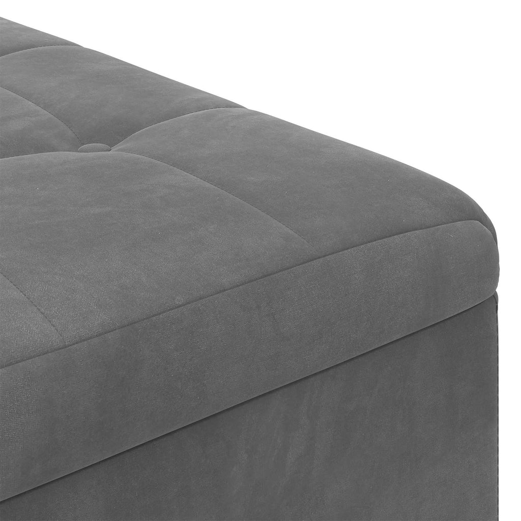 Pouf contenitore Grigio scuro 80 x 80 x 45 cm Velluto
