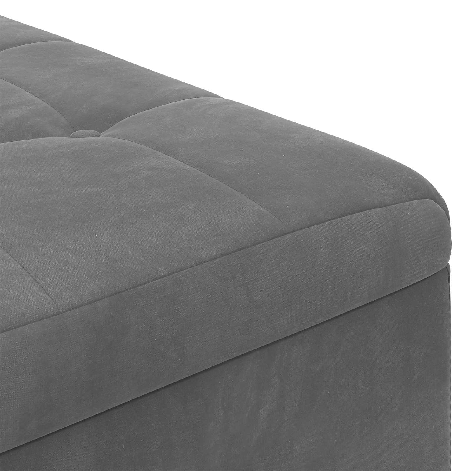 Pouf contenitore Grigio scuro 80 x 80 x 45 cm Velluto