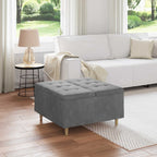 Pouf contenitore Grigio scuro 80 x 80 x 45 cm Velluto