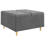 Pouf contenitore Grigio scuro 80 x 80 x 45 cm Velluto