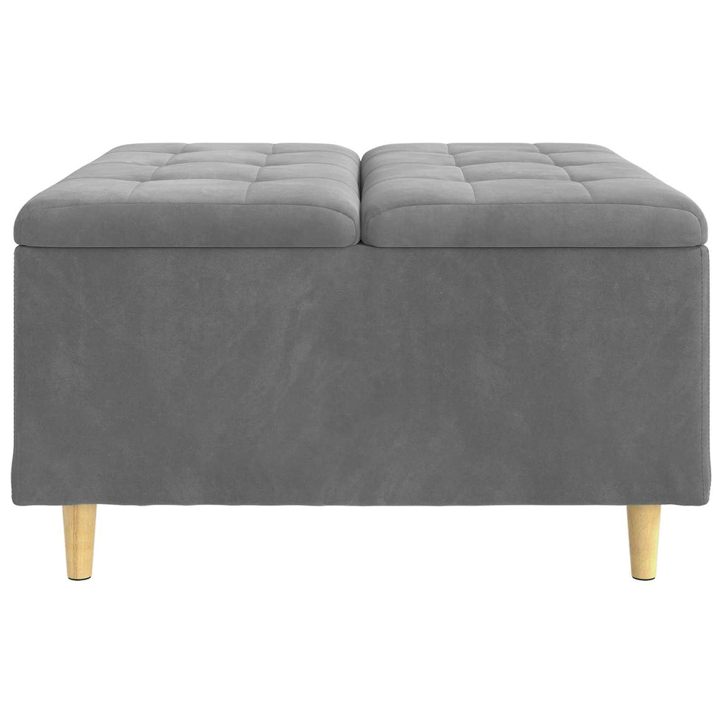 Pouf contenitore Grigio scuro 80 x 80 x 45 cm Velluto