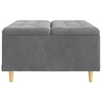 Pouf contenitore Grigio scuro 80 x 80 x 45 cm Velluto