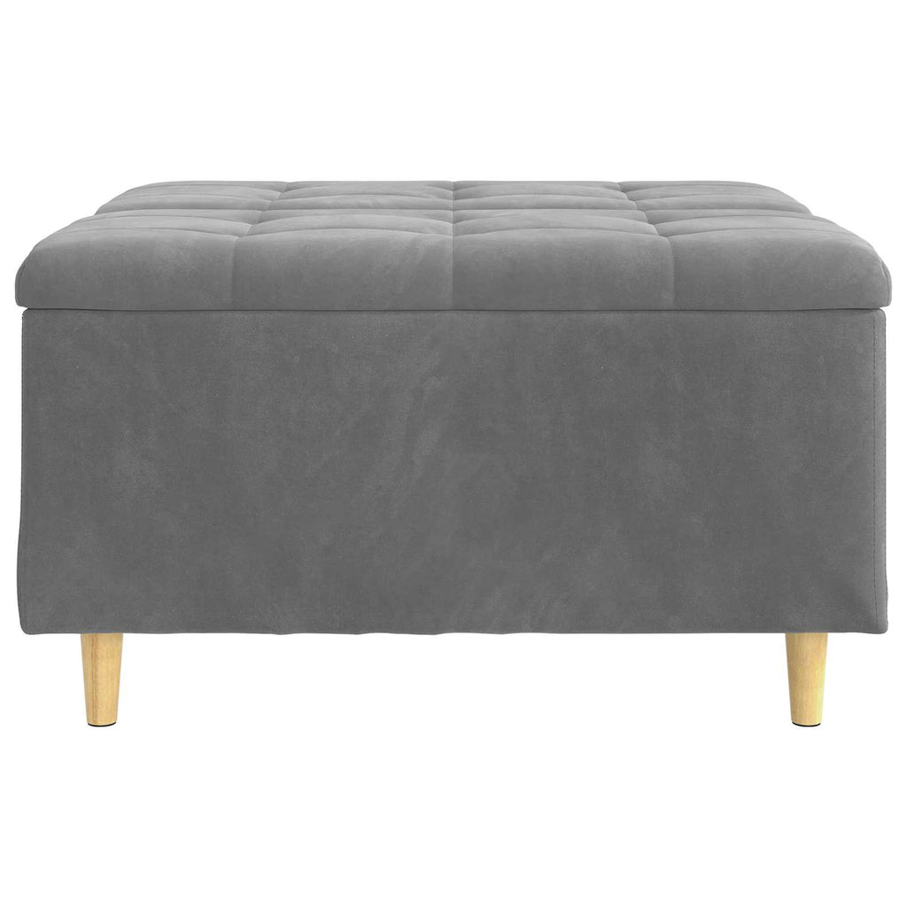 Pouf contenitore Grigio scuro 80 x 80 x 45 cm Velluto