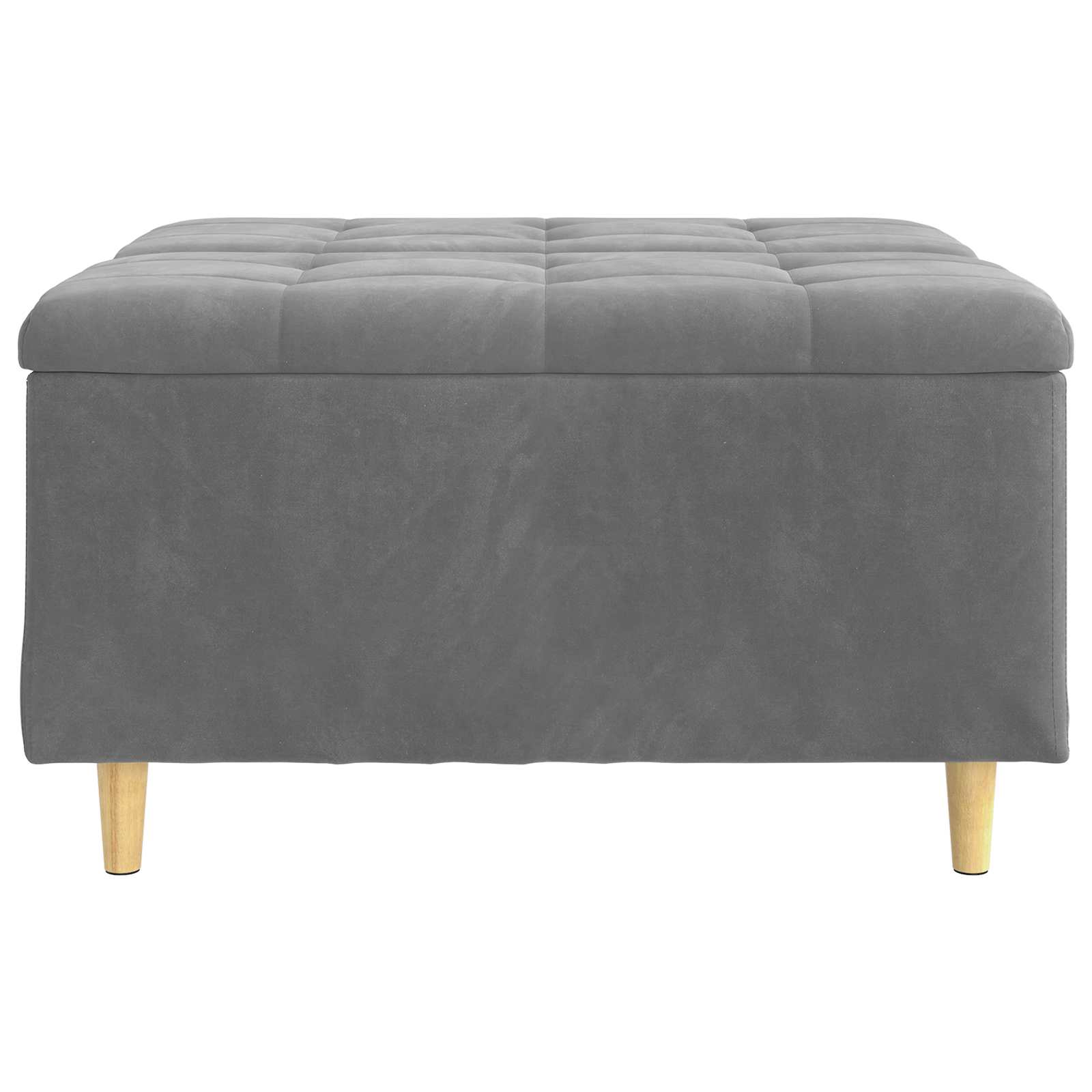 Pouf contenitore Grigio scuro 80 x 80 x 45 cm Velluto