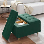 Pouf contenitore Verde Scuro 80 x 80 x 45 cm Velluto