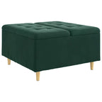 Pouf contenitore Verde Scuro 80 x 80 x 45 cm Velluto