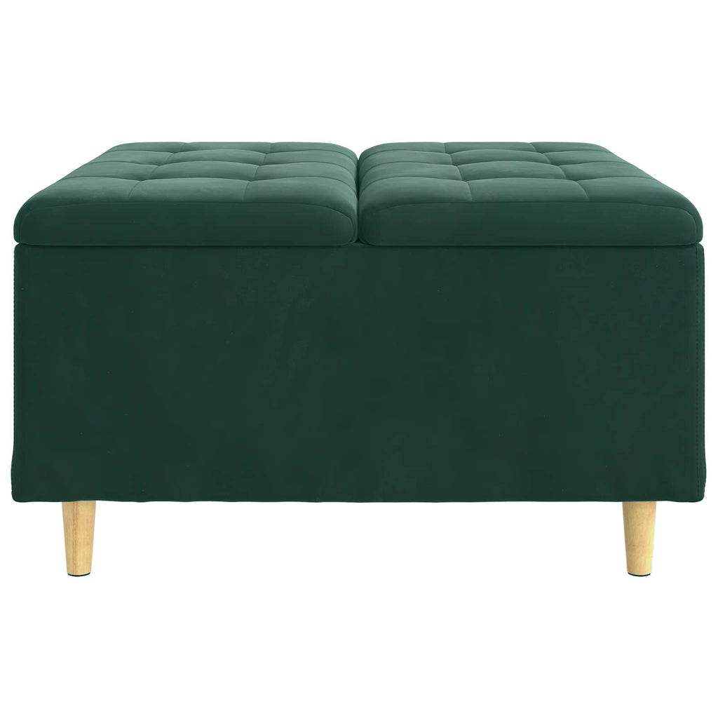 Pouf contenitore Verde Scuro 80 x 80 x 45 cm Velluto