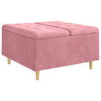 Pouf contenitore con cuscino Rosa 80 x 80 x 45 cm Velluto