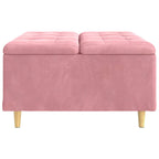 Pouf contenitore con cuscino Rosa 80 x 80 x 45 cm Velluto