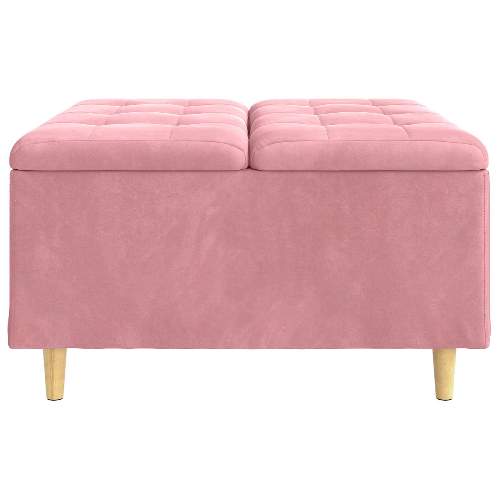 Pouf contenitore con cuscino Rosa 80 x 80 x 45 cm Velluto