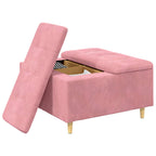 Pouf contenitore con cuscino Rosa 80 x 80 x 45 cm Velluto